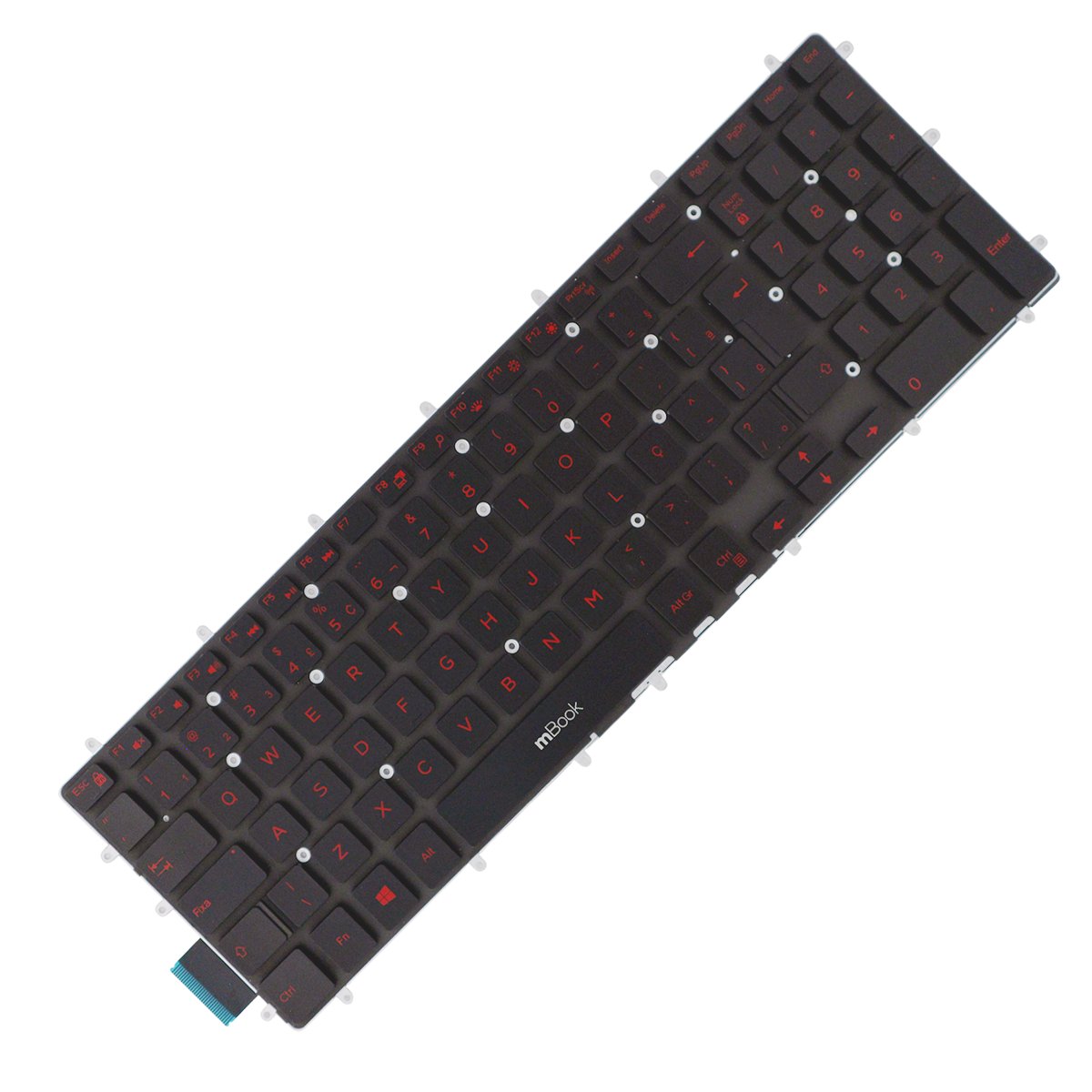 Teclado compatível Dell 15-5567 BR ABNT2 Vermelho, Com Led, 